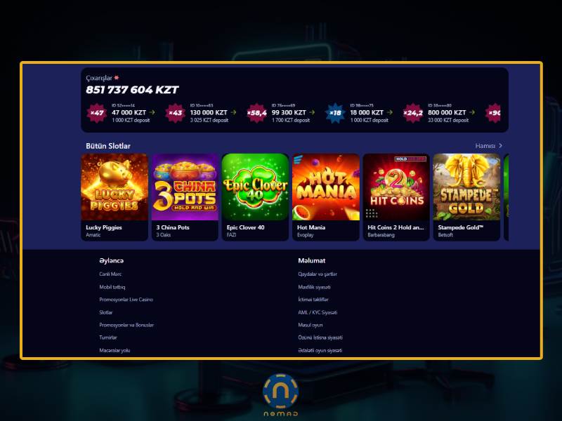 Nomad Casino bonuslarının müsbət və mənfi tərəfləri