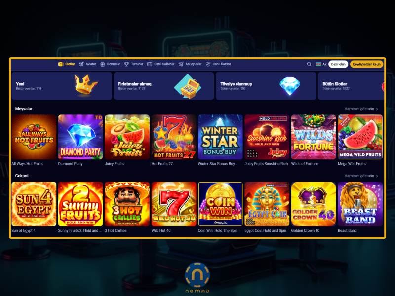 Nomad Casino-da uduşları necə çıxarmaq olar?